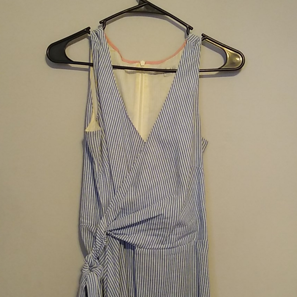 Striped Wrap Midi Dress